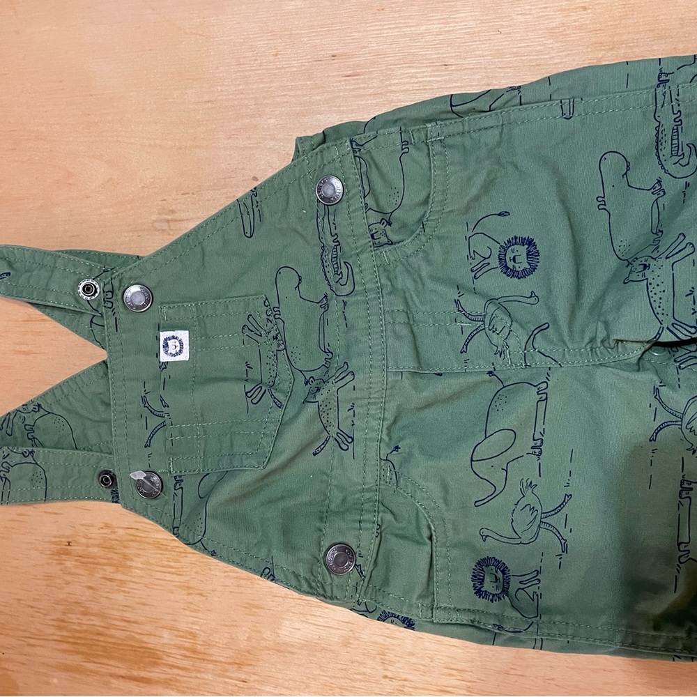 Carter's Green Casual Overalls with Whimsical Print